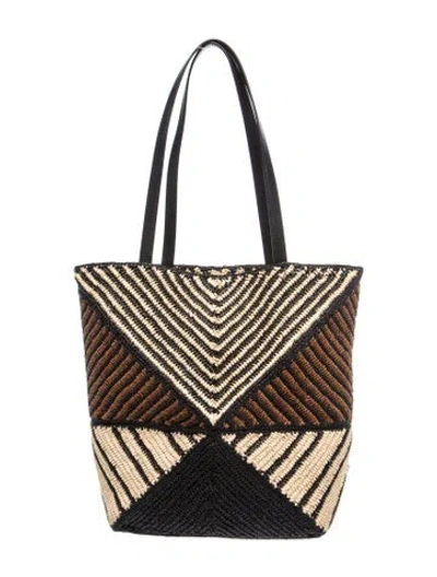 Pre-owned Loewe Raffia Puzzle Medium 2024 In Black