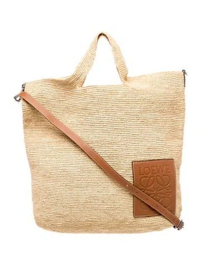 Pre-owned Loewe Raffia Slit In Neutral