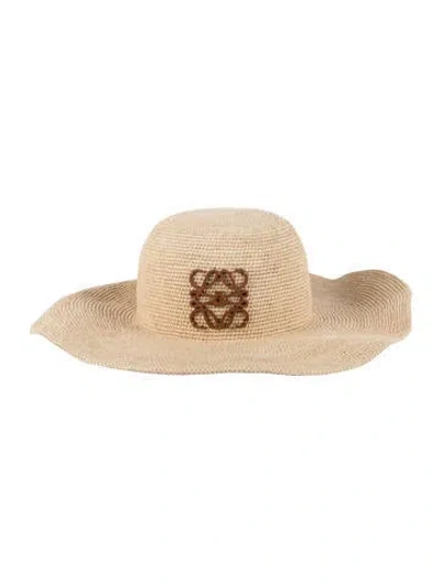 Pre-owned Loewe Raffia Sun Hat In Neutrals