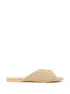 Loewe Raffia-effect Flat Sandals In Brown