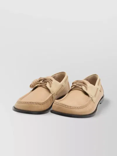Loewe Raised Upper Boat Shoes With Spiral Knot In Nude