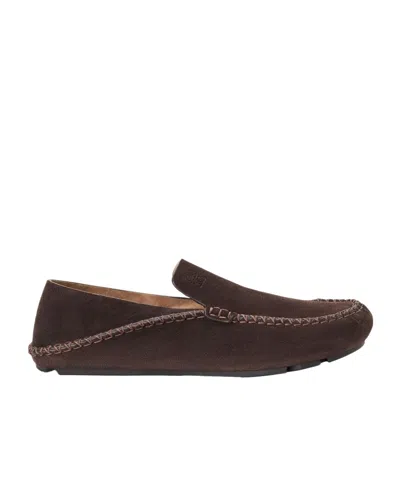 Loewe Rambla Driving Loafer In Suede Calfskin In Brown