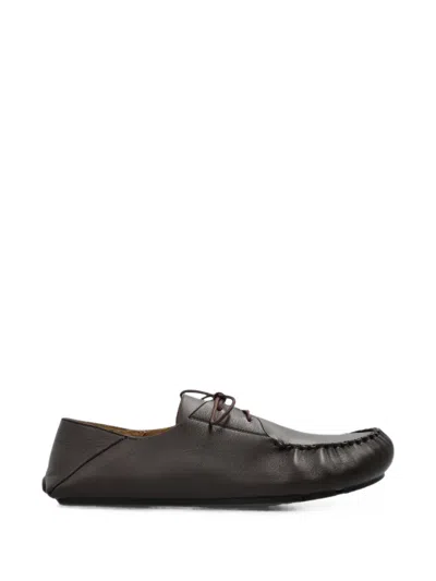 Loewe Rambla Leather Shoes In Gray