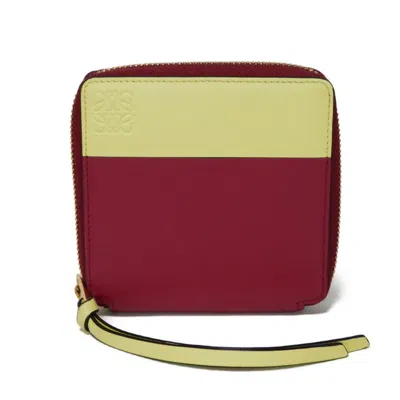 Pre-owned Loewe Raspberry Yellow Leather Wallet (bi-fold) ()