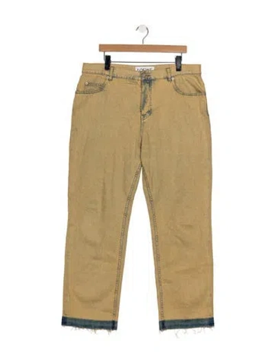 Pre-owned Loewe Raw Edge Straight-leg Jeans In Neutrals