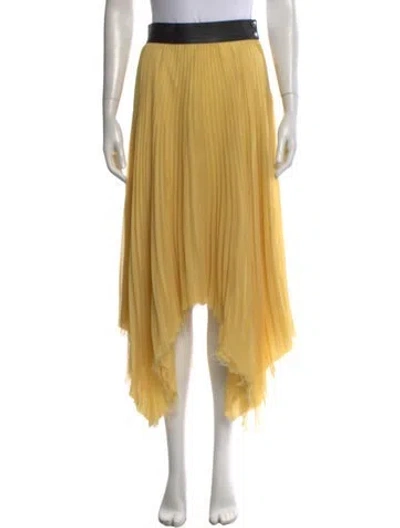 Pre-owned Loewe Raw-edge Trim Long Skirt In Yellow