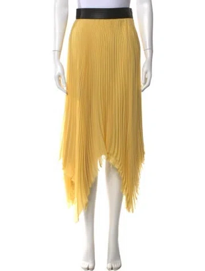 Pre-owned Loewe Raw-edge Trim Midi Length Skirt In Yellow