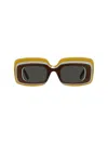 Loewe Multicolor Curved Logo Acetate Rectangle Sunglasses In 25e - White