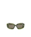 Loewe Silver Screen 49mm Rectangular Sunglasses In Green