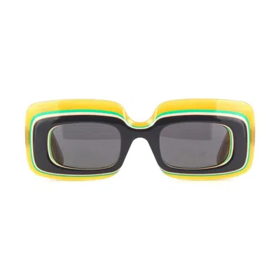 Loewe Rectangle Full Rim Sunglasses In Yellow