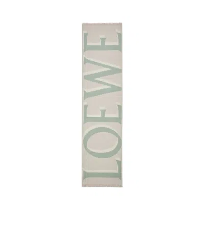 Loewe Rectangular Scarf In Neutral