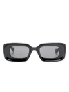Loewe Womens Black G736270x18 Rectangular Logo-embellished Acetate Sunglasses In Black