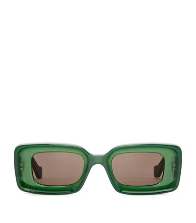 Loewe Rectangular Sunglasses In Green