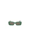 Loewe Rectangular Sunglasses In Green