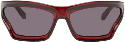 Loewe Red Arch Mask Sunglasses In Burgundy