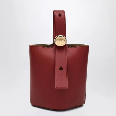 Loewe Red Calfskin Pebble Bucket Small Bag