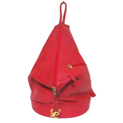 Pre-owned Loewe Red Color Leather Backpack ()