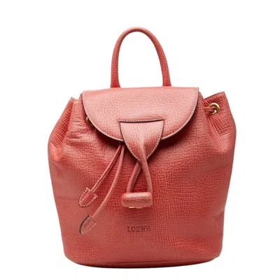 Pre-owned Loewe Red Color Leather Backpack ()