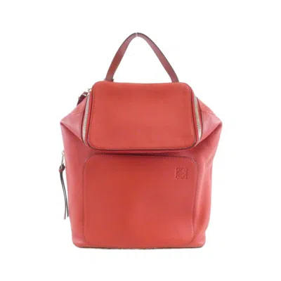 Pre-owned Loewe Red Color Leather Backpack ()