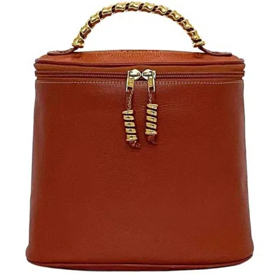 Pre-owned Loewe Red Color Leather Clutch Bag Handbag Vanity Bag ()