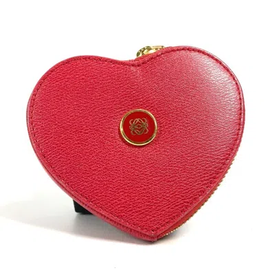 Pre-owned Loewe Red Color Leather Coin Purse/coin Case ()
