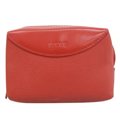 Pre-owned Loewe Red Color Leather Coin Purse/coin Case ()
