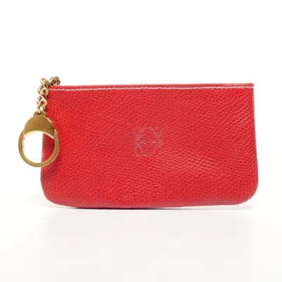 Pre-owned Loewe Red Color Leather Coin Purse/coin Case ()