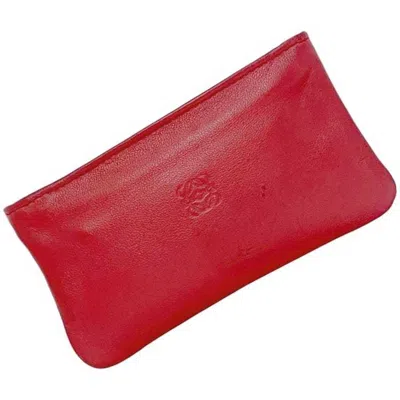 Pre-owned Loewe Red Color Leather Coin Purse/coin Case ()