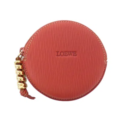 Pre-owned Loewe Red Color Leather Coin Purse/coin Case ()