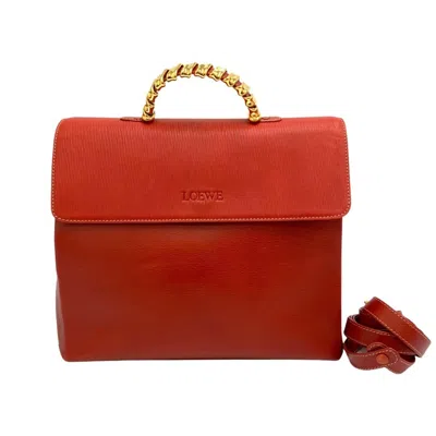 Pre-owned Loewe Red Color Leather Handbag Shoulder Bag ()