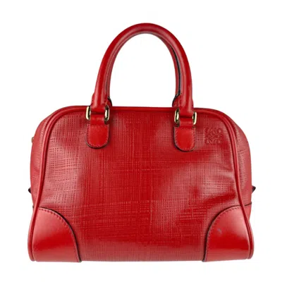 Pre-owned Loewe Red Color Leather Handbag Shoulder Bag ()