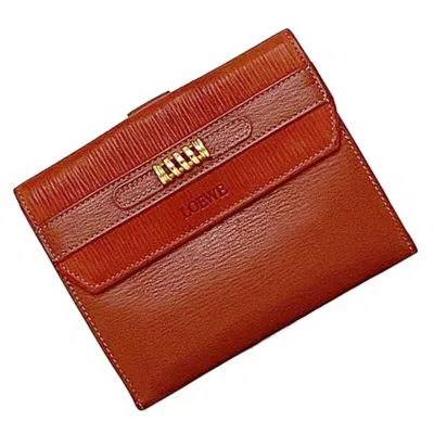 Pre-owned Loewe Red Color Leather Wallet (bi-fold) ()
