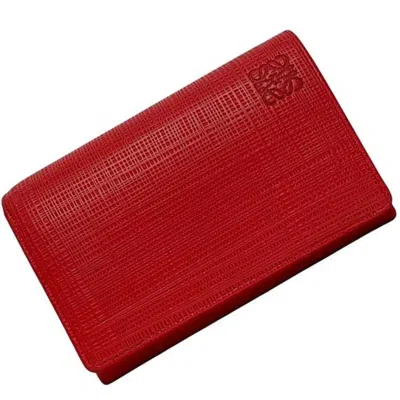 Pre-owned Loewe Red Color Leather Wallet (bi-fold) ()