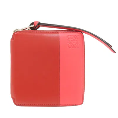 Pre-owned Loewe Red Color Leather Wallet (bi-fold) ()