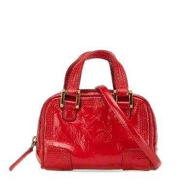 Pre-owned Loewe Red Color Patent Leather Shoulder Bag ()