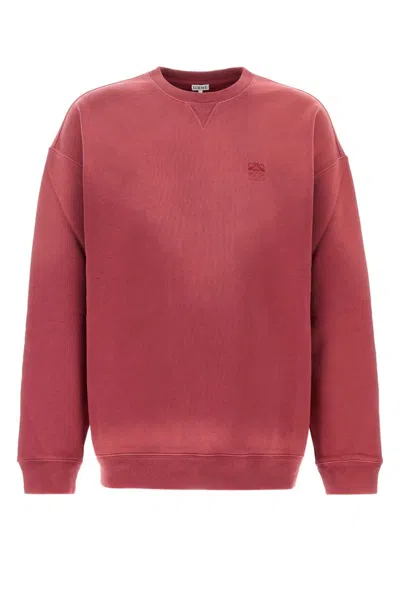Loewe Anagram-embroidered Cotton-jersey Sweatshirt In Brown