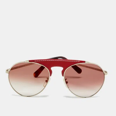Pre-owned Loewe Red Gradient Lw40005u Aviator Sunglasses