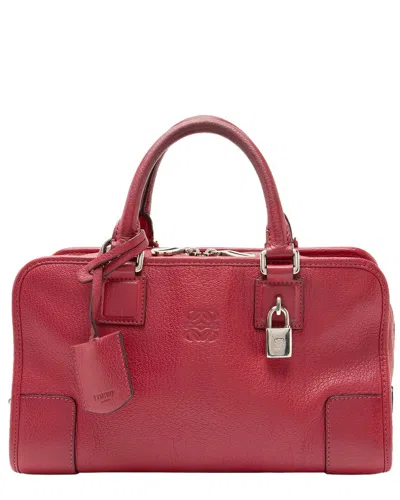 Pre-owned Loewe Red Leather Amazona 28 Satchel (authentic Pre-loved)