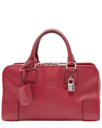 Pre-owned Loewe Red Leather Amazona 28 Satchel (authentic Pre-loved)
