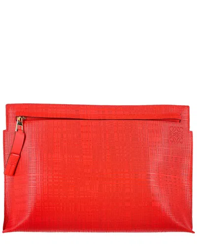 Loewe Red Leather Anagram Clutch (authentic Pre-loved)