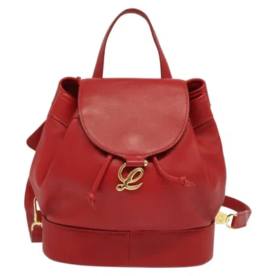 Pre-owned Loewe Red Leather Backpack Bag ()