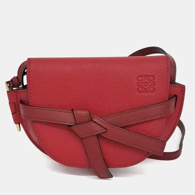 Pre-owned Loewe Red Leather Gate Bag Mini