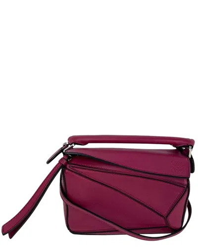 Loewe Red Leather Mini Puzzle Crossbody Handbag (authentic Pre-loved)