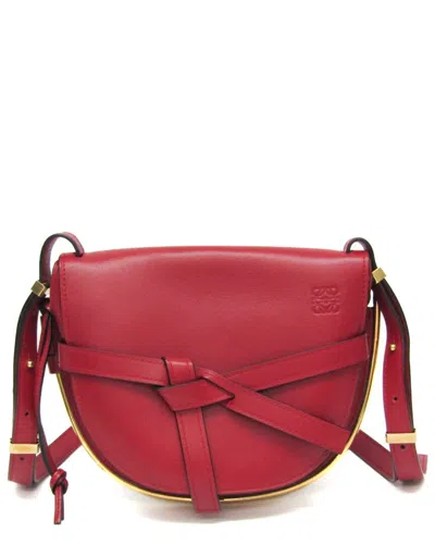 Pre-owned Loewe Red Leather Shoulder Bag (authentic Pre-loved)