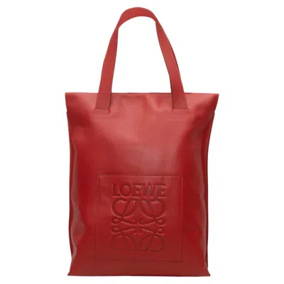 Pre-owned Loewe Red  Anagram Shopper Tote
