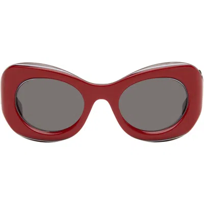 Loewe Red Signature Sunglasses In Burgundy