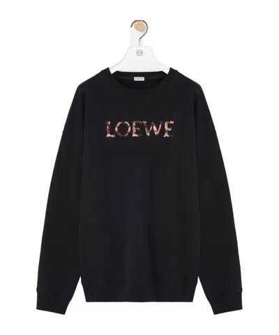 Loewe Regular Fit Sweatshirt In Cotton In Black