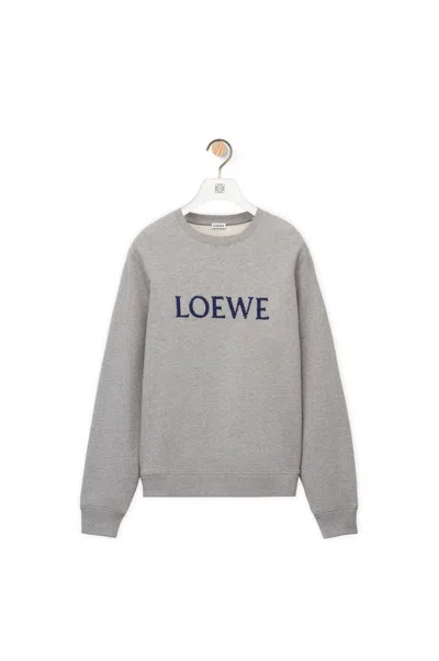 Loewe Regular Fit Sweatshirt In Grey Melange For Men In Gray