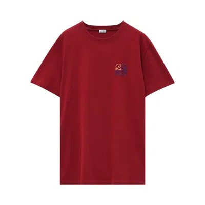 Pre-owned Loewe Regular Fit T-shirt 'burgundy' | Red | Men's Size M