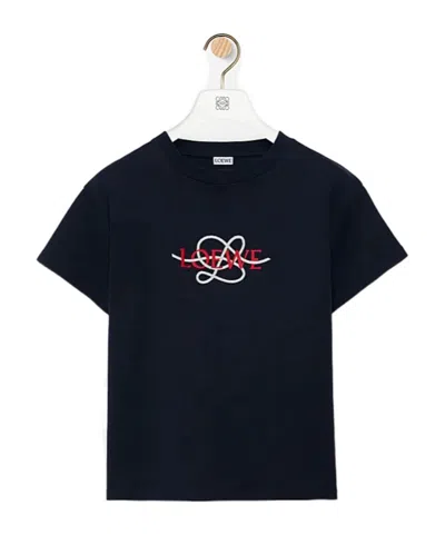 Loewe Regular Fit T-shirt In Cotton Blend In Blue